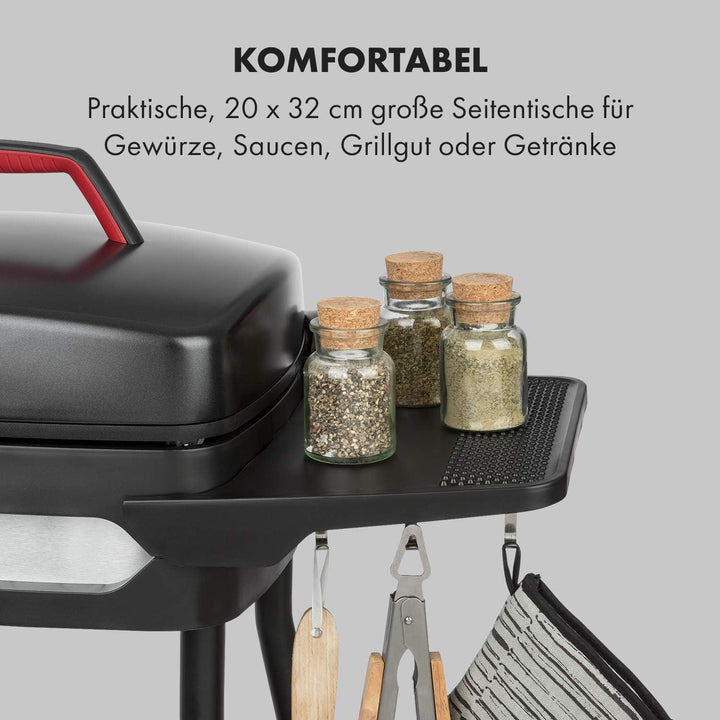Klarstein Gatsby Elektrogrill Standgrill Tischgrill, Leistung: 2000 W, EasyGrill Concept, Grillfläch