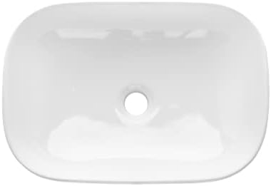 VBChome Waschbecken 45,5 x 32 cm Keramik Weiss Oval Waschtisch Handwaschbecken Aufsatzwaschbecken Wa