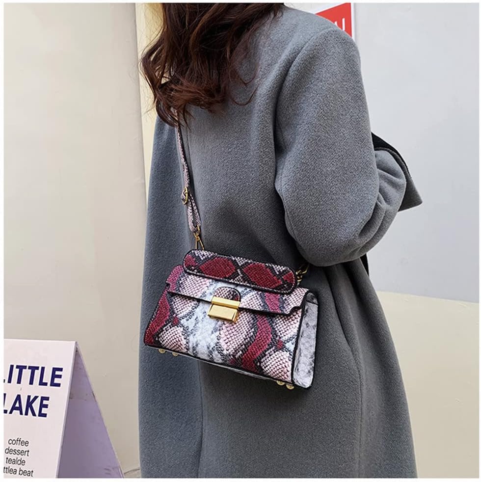 Coolives Damen Kleine Umhängetasche mit Krokodilledermuster Mini Handtasche aus PU-Leder Clutches Da