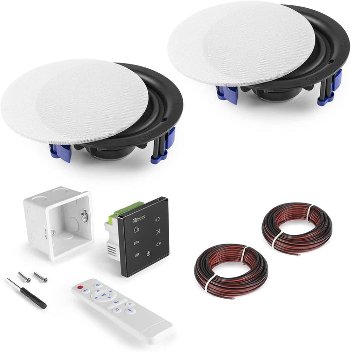 Powerline A50BSet Audio-Wandverstärker mit 2 Deckenlautsprechern 2er Set black, 2er Set black