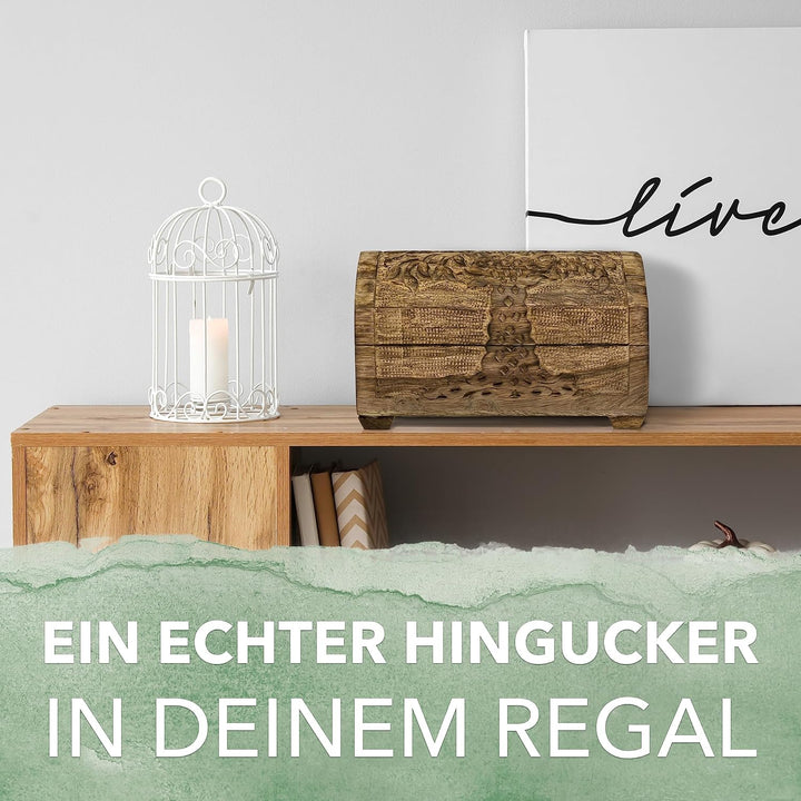 Kunstversteck Schatzkiste Baum des Lebens Design 2, massive Holz-Schatulle Dekobox 24x 15 x 15 cm, b