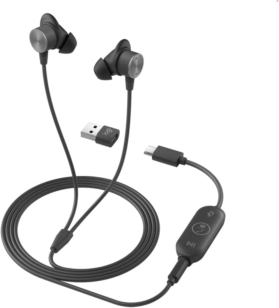 Logitech Zone Wired Graphite LOGI Zone Wired Earbuds Teams - EMEA One Size