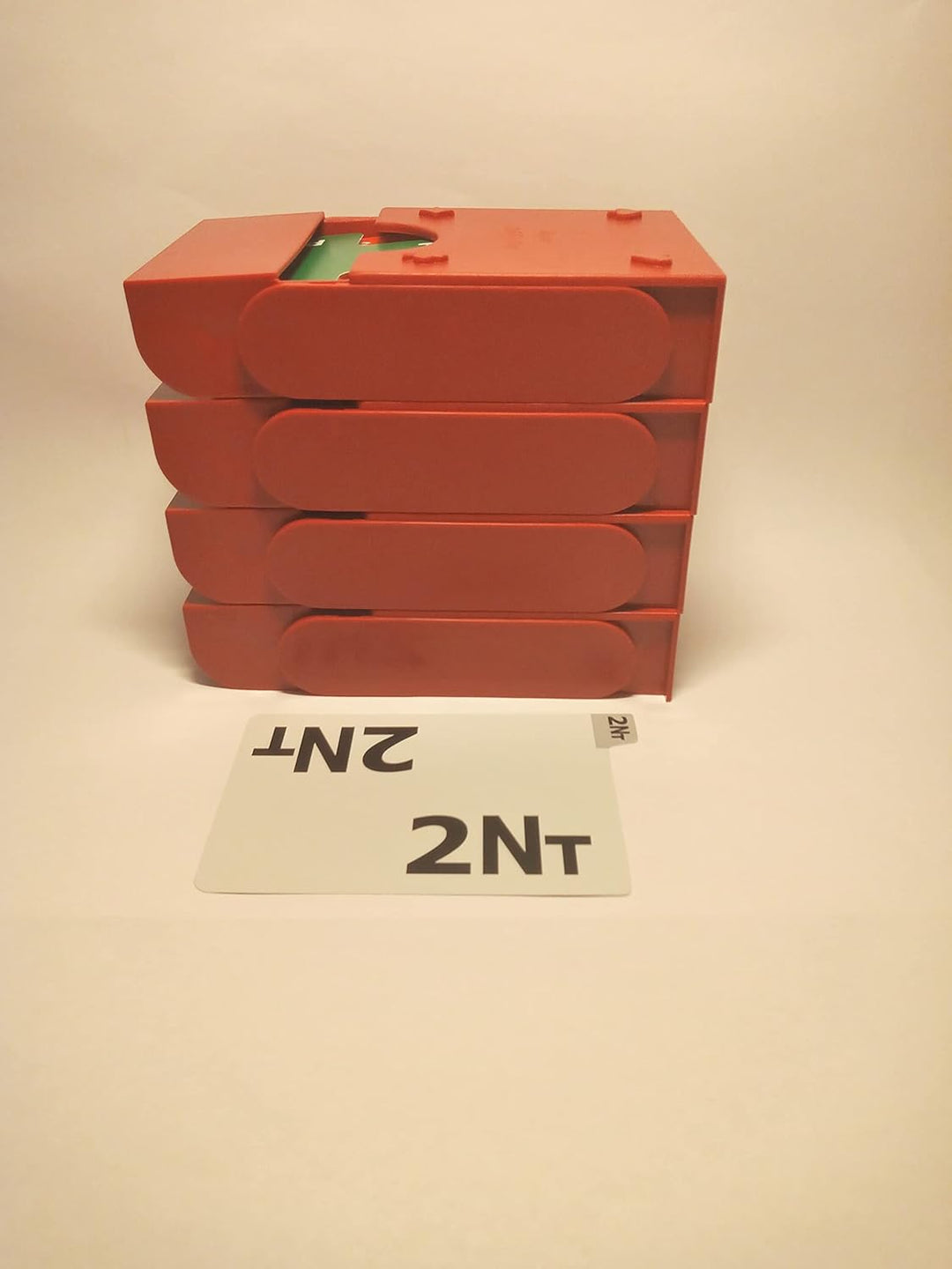 SuperBridgeBox Kartenhilfe zum Bridge-Spielen, als Hilfe beim Bieten, Kunststoff, Rot, 4 Stück