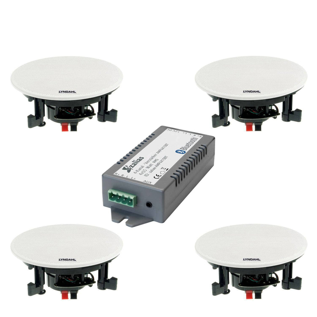 Lyndahl CS200P-Set wahlweise mit 2 oder 4 Lautsprechern inkl. Bluetoothverstärker, Einbaulautspreche