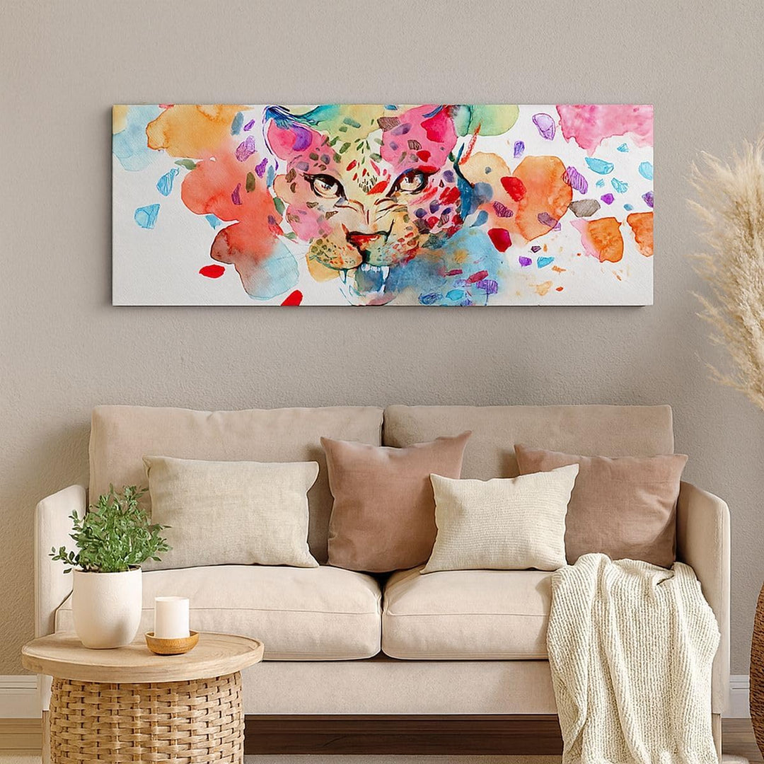 Wandbilder Dekoration Wohnzimmer Farbe Konzept Katze Panorama Bilder auf Leinwand 120x50cm Leinwandb