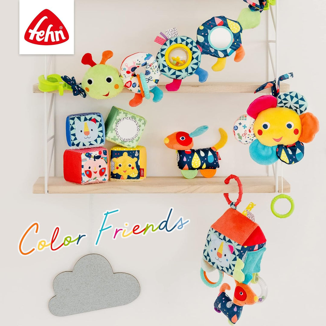 Fehn 055221 Reise-Musik-Mobile COLOR Friends – Mobile mit Melodie "Für Elise" und süssen Figuren – M