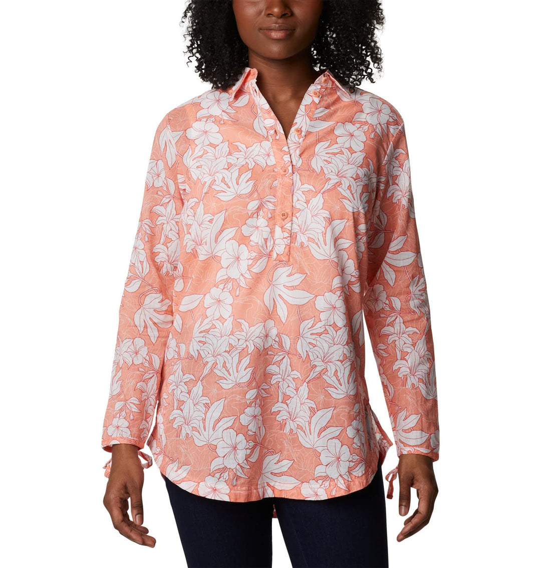 Columbia Damen Camp Henry Ii Tunic Camp Henry II Tunika XS Coral Reef Lakeshore Floral, XS Coral Ree
