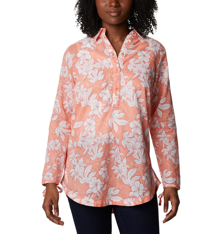 Columbia Damen Camp Henry Ii Tunic Camp Henry II Tunika XS Coral Reef Lakeshore Floral, XS Coral Ree