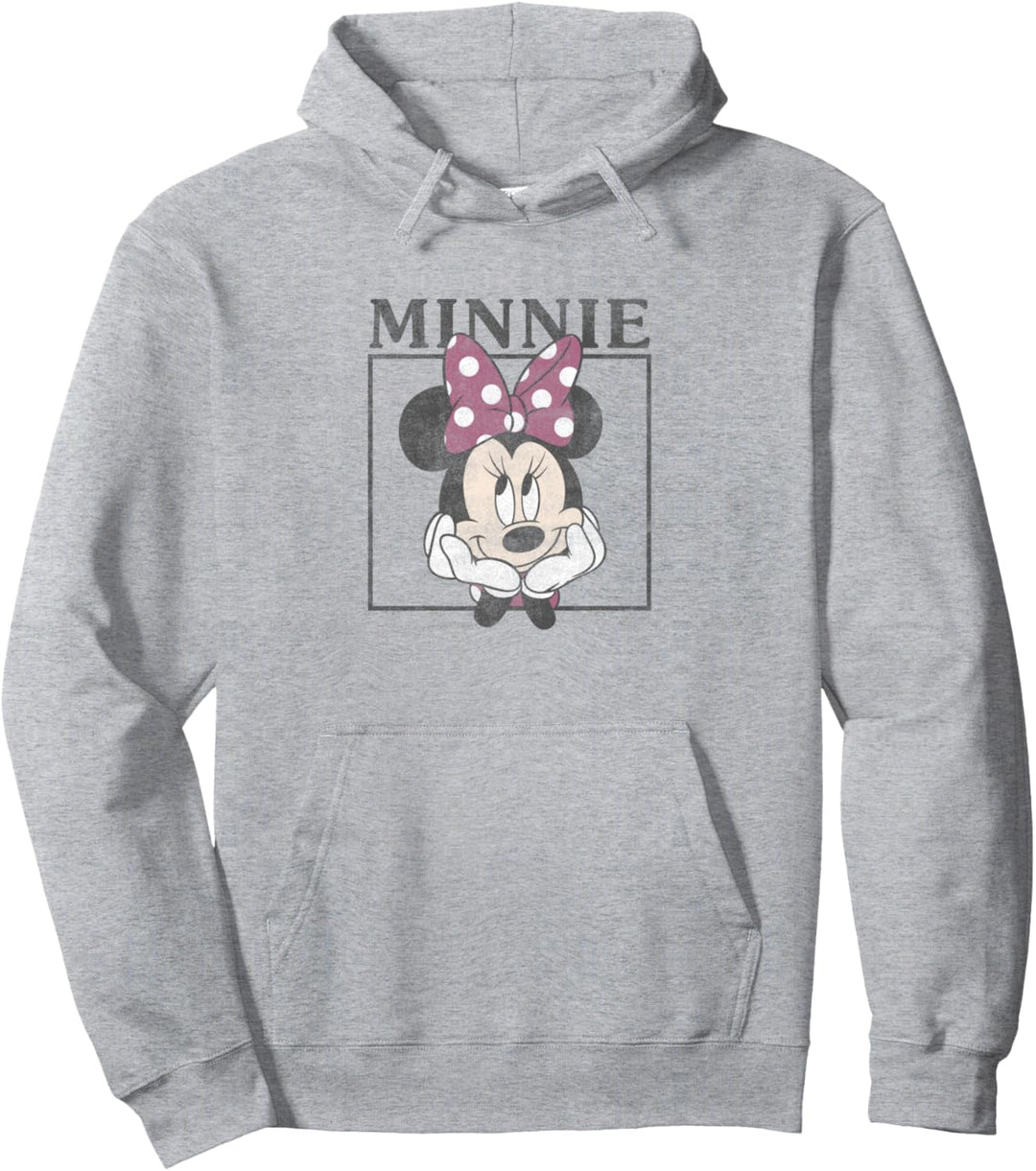 Disney Minnie Box Up Pink Polka Dot Bow Pullover Hoodie