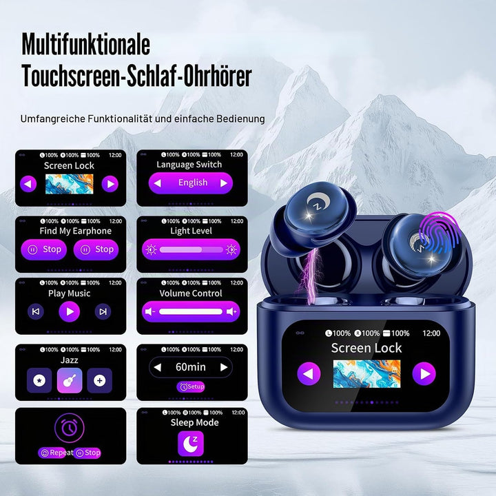 VEKJ Bluetooth Kopfhörer, Mini 48 Std Schlafkopfhörer Bluetooth 5.4 mit Touchscreen, 2026 Neue in Ea