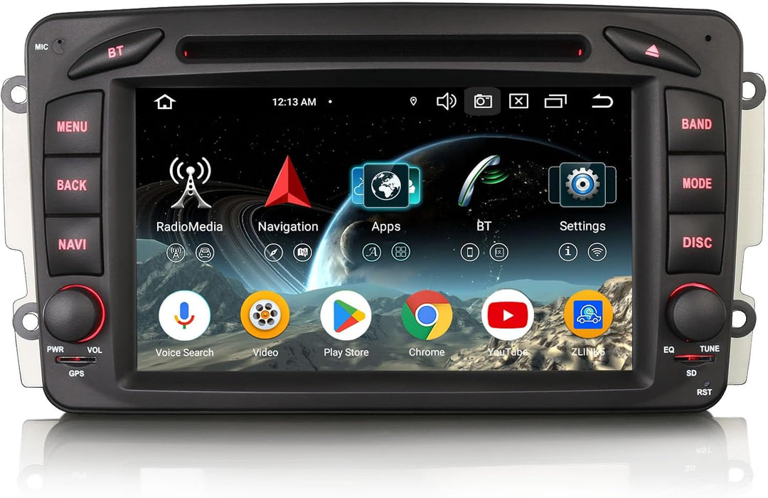 Erisin Acht Kern Android 14 DAB+ Autoradio 4GB+64GB Für Mercedes Benz C Klasse W203 CLK W209 G/A Kla