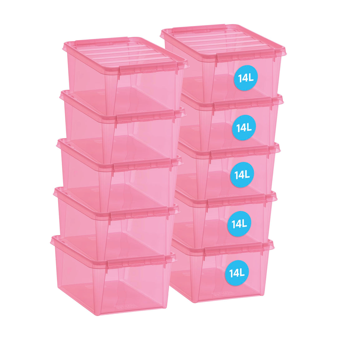 SmartStore Colour 15 Aufbewahrungsboxen 10-Teilig, Rosa, eine grösse