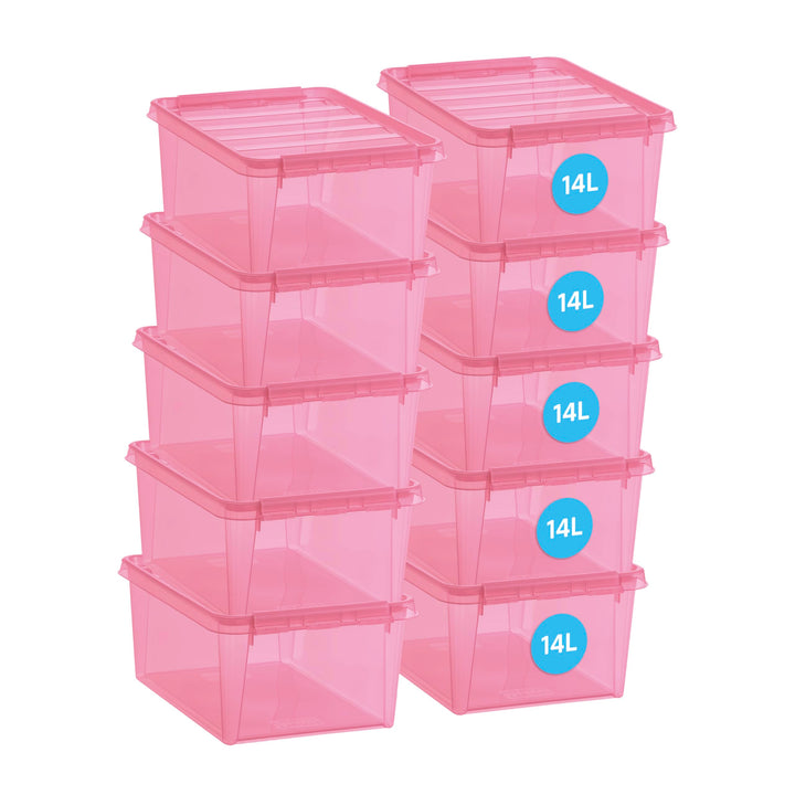 SmartStore Colour 15 Aufbewahrungsboxen 10-Teilig, Rosa, eine grösse
