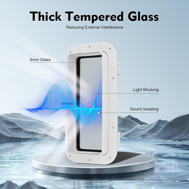 Boot Bullauge Fenster, 316 Edelstahl, 40x20mm Rechteckig Bullauge UV-Beständig, Wasserabweisende Dic