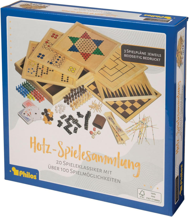 Philos 3102 - Holz-Spielesammlung mit 100 Spielmöglichkeiten