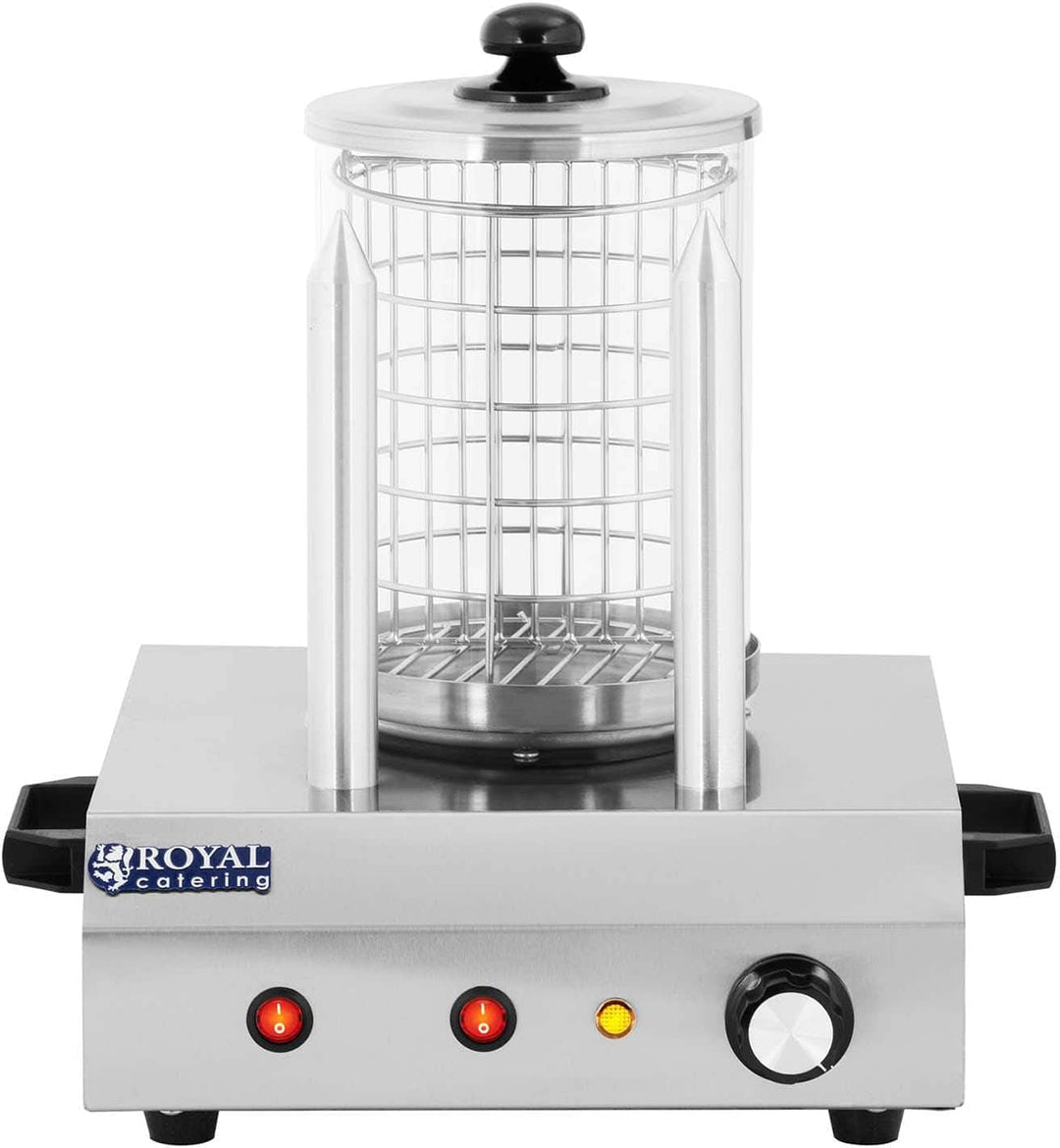 Royal Catering Hot Dog Maker Hot Dog Gerät 2 Spiesse RCHW-350-2 (422 W, max. 28 Würste, 2 Heizdorne,