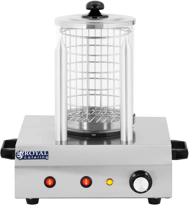 Royal Catering Hot Dog Maker Hot Dog Gerät 2 Spiesse RCHW-350-2 (422 W, max. 28 Würste, 2 Heizdorne,