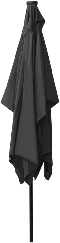 vidaXL Sonnenschirm mit LEDs Stahl-Mast Ampelschirm Gartenschirm Marktschirm Strandschirm Schirm Kur