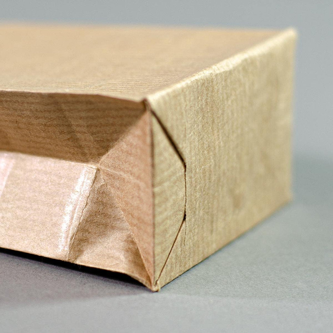 1.000 Stück Boxpouch braun aus Kraftpapier | 70 x 40 x 205 mm Inhalt: 100 g | lebensmittelecht und a