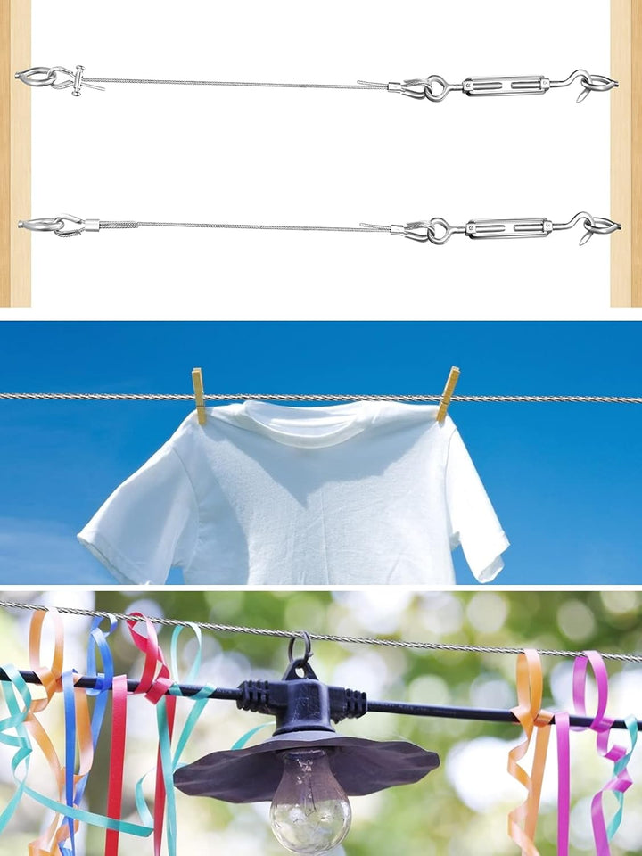 TooTaci Drahtseil 3mm Edelstahl,Stahlseil 3mm ummantelt,100M Edelstahlseil,Stahlseil mit ösen Crimph