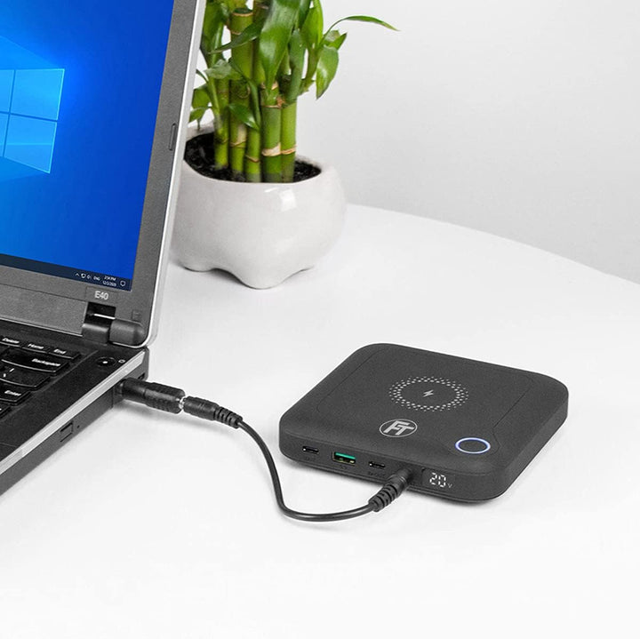 FeinTech PLG02400 Laptop Powerbank 60W PD USB-C und DC Anschluss für Notebook, MacBook, iPad, Tablet