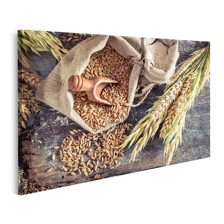 islandburner Bild auf Leinwand Gesunde Zutaten Für Brötchen Und Brot Mit Vollkorn Bilder Wandbilder