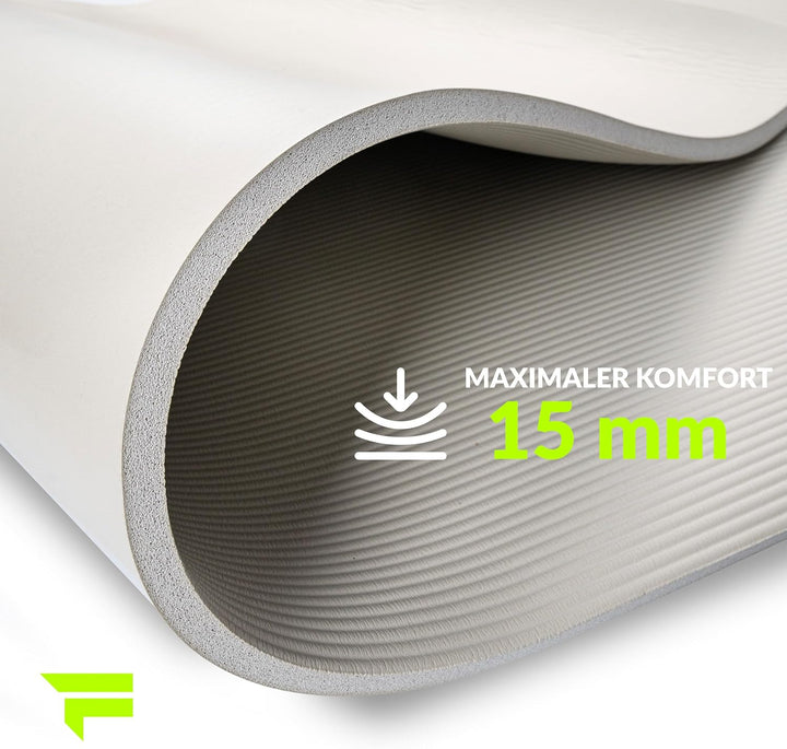Fizyo Rutschfeste Yogamatte aus NBR-Schaum 190×100×1,5 cm – Extra Grosse Fitness- und Gymnastikmatte