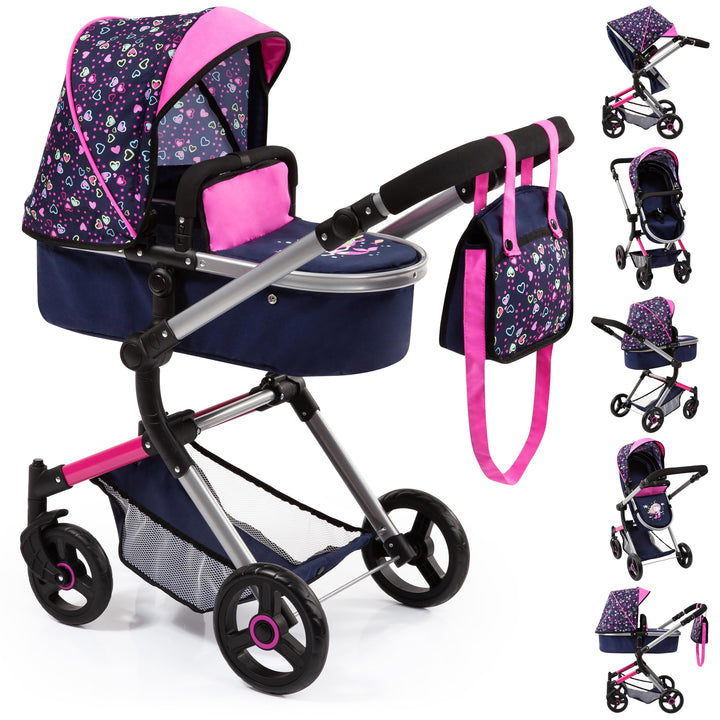 Bayer Design 18417AA Kombi Puppenwagen Neo Vario mit Wickeltasche und Einkaufskorb, umwandelbar in e