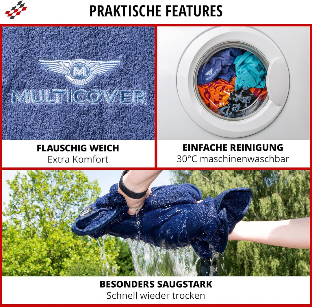 Walser Sitzaufleger Multicover, universal Auto-Sitzauflage, waschbarer Autositz-Überwurf Marineblau,
