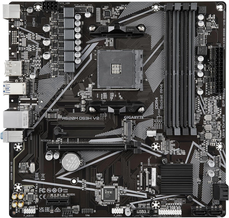 Gigabyte A520M DS3H V2 AM4/DDR4/HDMI-DP/µATX