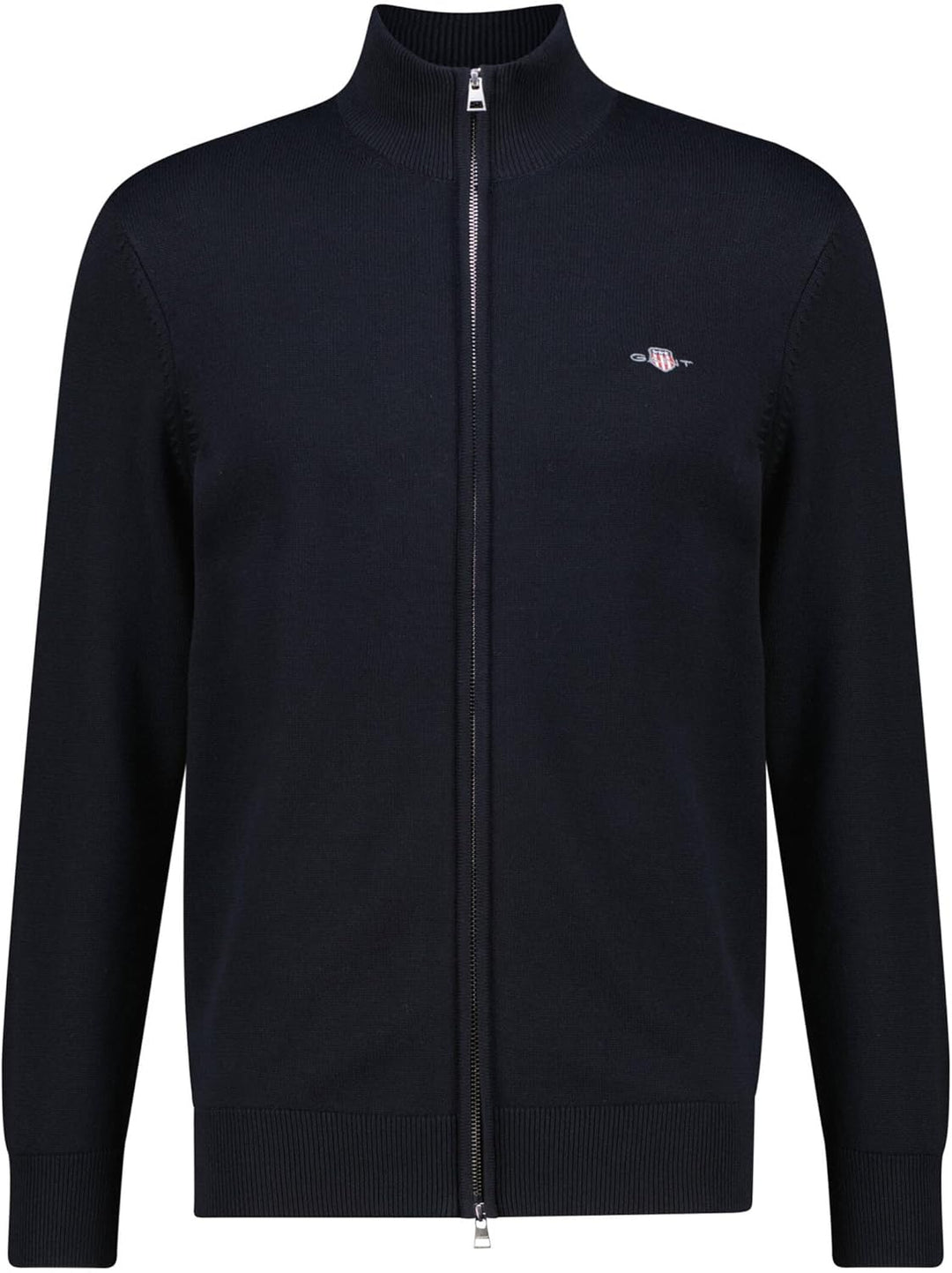 GANT Herren Casual Cotton Zip Cardigan Strickjacke M Schwarz, M Schwarz