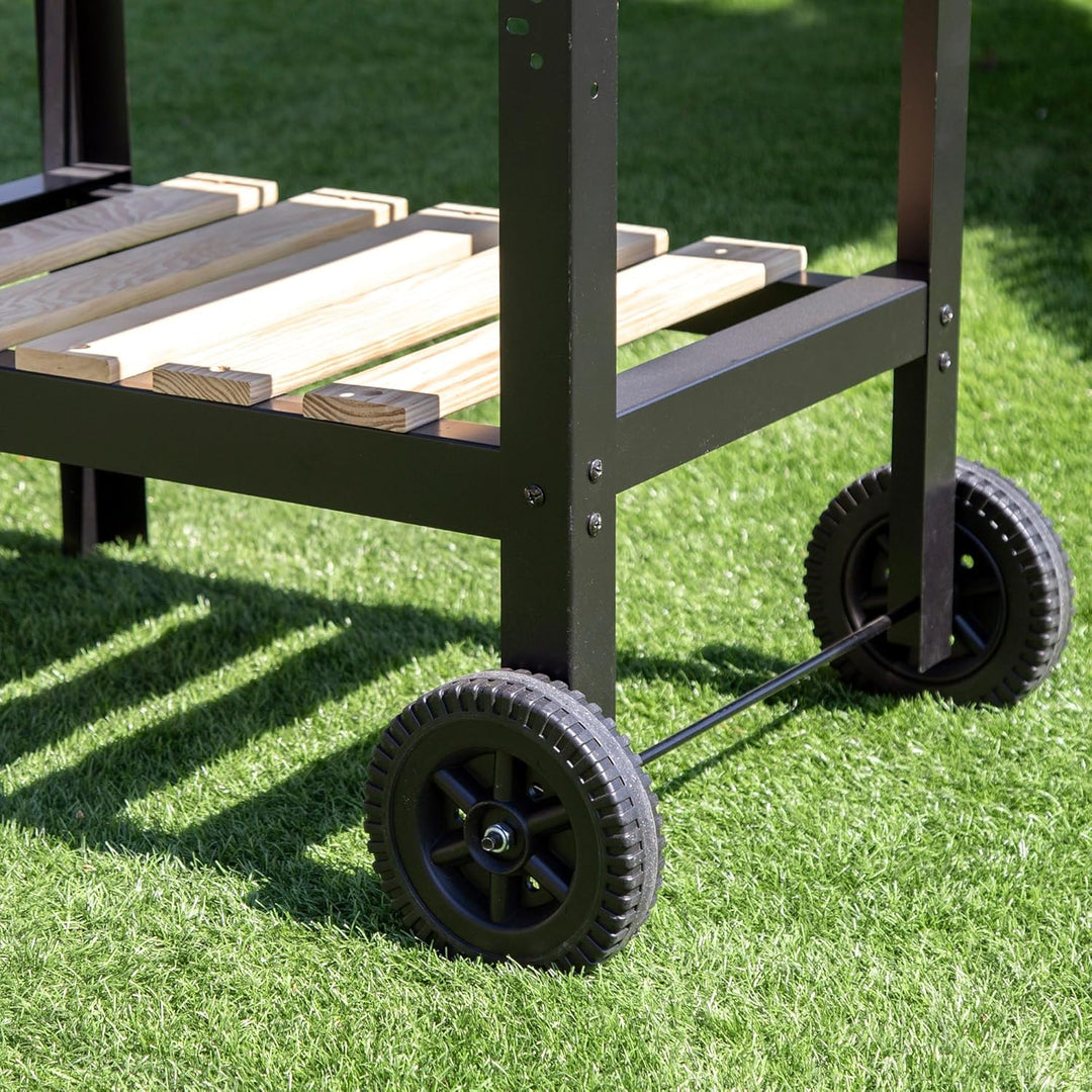 AKTIVE 52975 Holzkohle- und Holzkohlegrill mit doppeltem Grill, 100,5 x 40 x 88,5 cm, 3 höhenverstel