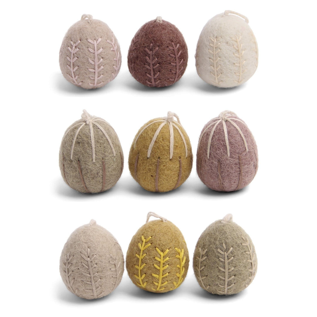 Én Gry & Sif Elegante bestickte Osteranhänger Eier, Ostern, Filzeier, Osterdeko, Frühlingsdeko aus F