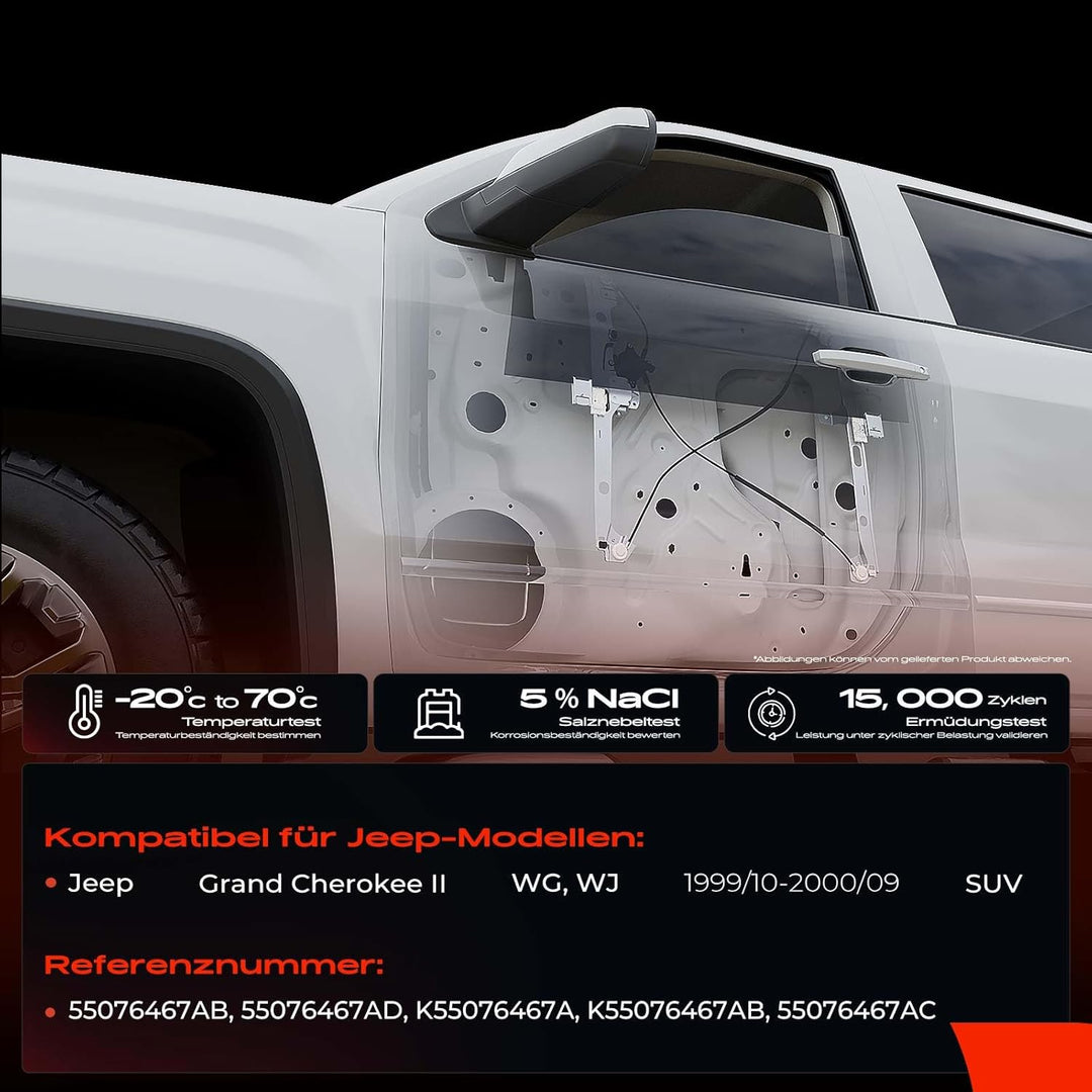 Frankberg Fensterheber mit Motor Vorne Links Kompatibel mit Grand Cherokee II WJ WG SUV 1999-2000 Re