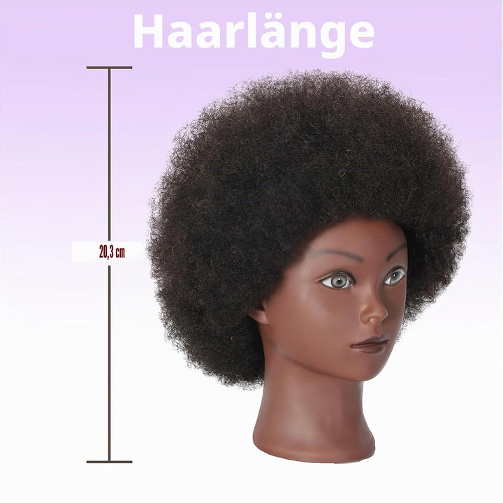 Afro Curly Mannequin Head with 100% Human Hair Curly Hair Friseur Hair Styling Cosmetology Mannequin