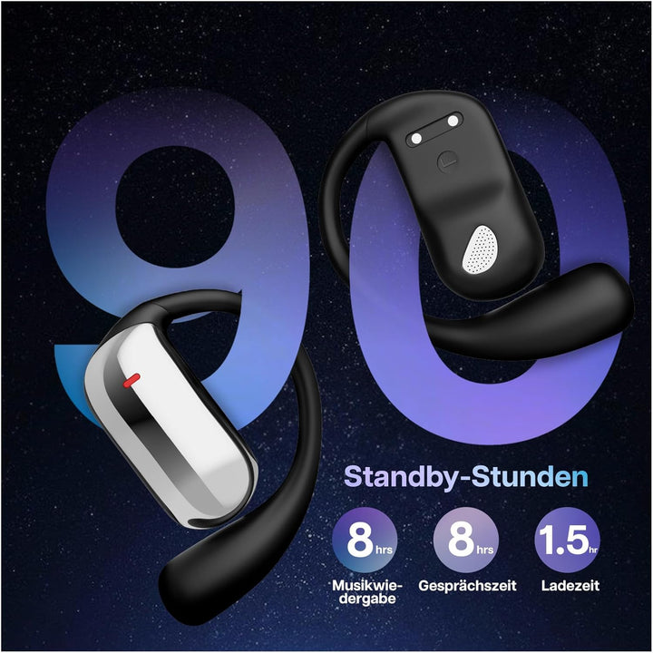 MMOBIEL KI Übersetzer Ohrhörer Echtzeit 148 Sprachen mit App (Android & iOS) –Bluetooth 5.1 Open-Ear