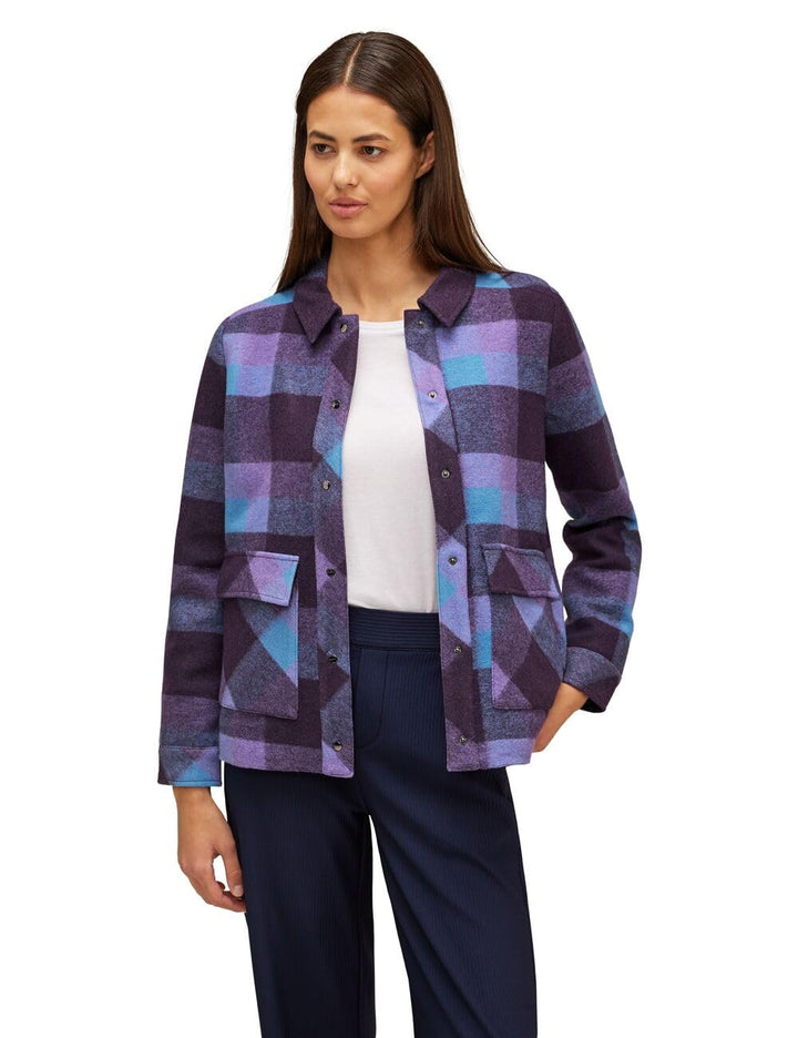 Street One Damen Übergangsjacke Kariert 38 Lupine Lilac, 38 Lupine Lilac
