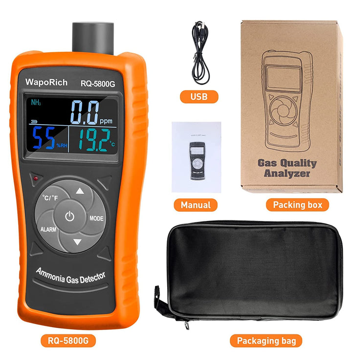 Ammoniakgasdetektor 0~100 PPM NH3-Monitor, Partikeldetektor Professionelles Messgerät mit Temperatur