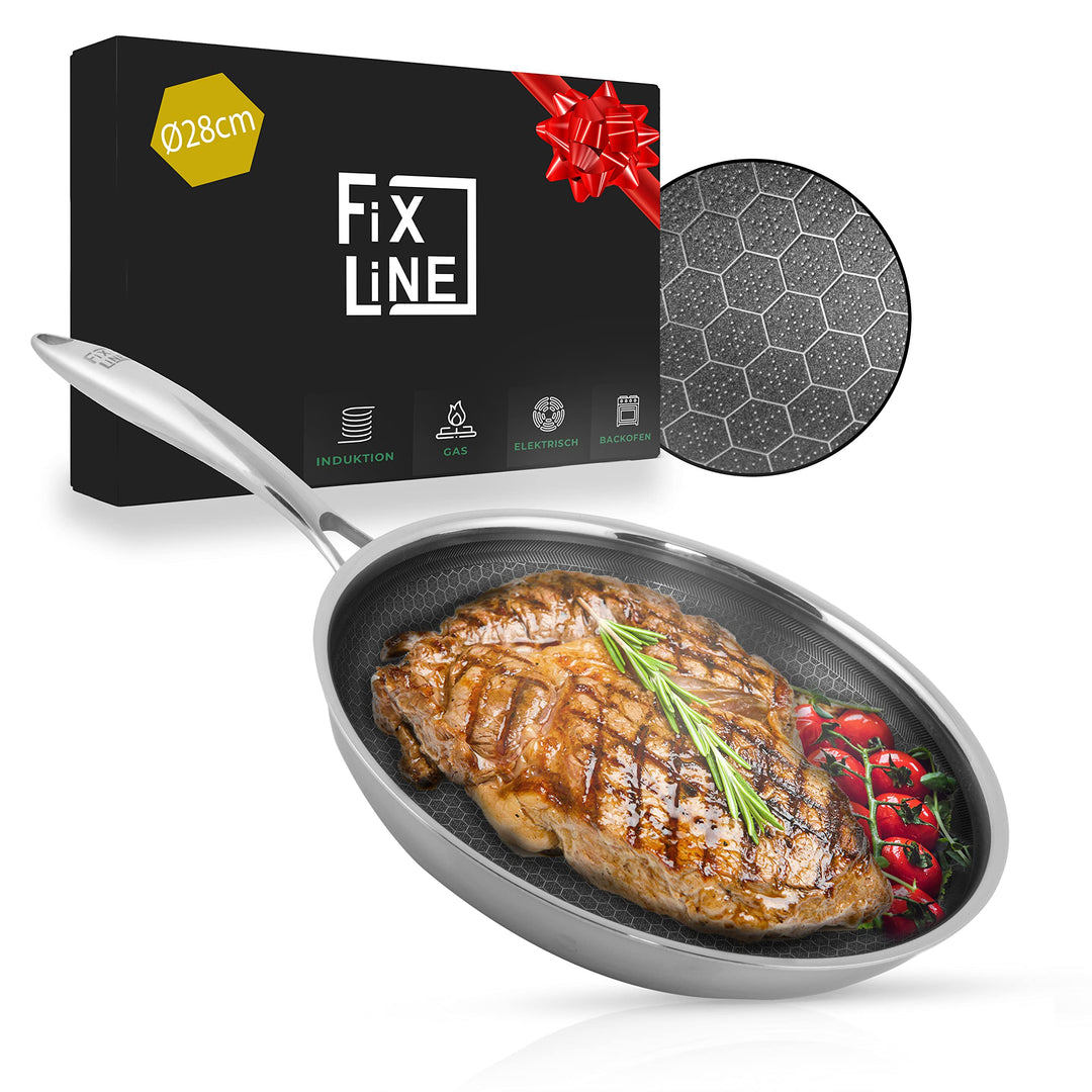 FIXLINE® Wabenpfanne Ø28cm - alle Herdarten inkl. Induktion - Kratzfeste Antihaftbeschichtung ohne P
