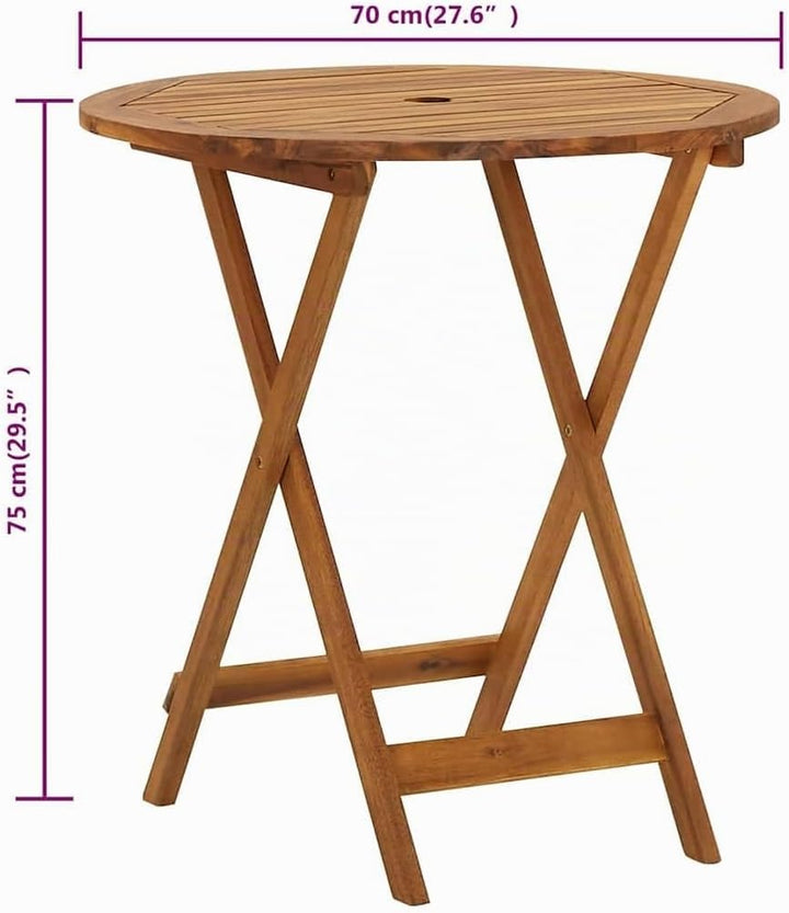 vidaXL Akazienholz Massiv Gartentisch Klappbar Klapptisch Esstisch Holztisch Bistrotisch Gartenmöbel