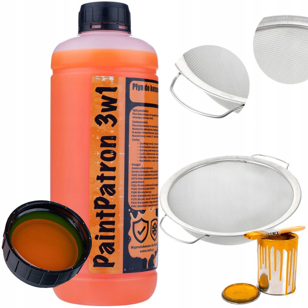 Rosfix PaintPatron 3in1 1l Konservierungsreiniger und Metallsieb 290mm