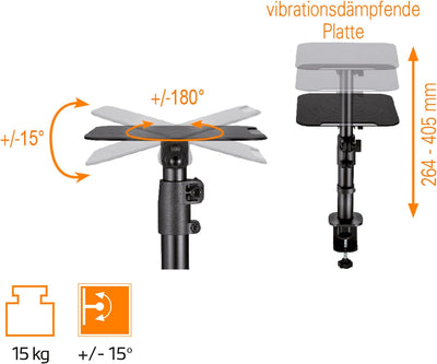 2er Pack, Anti-Vibration Lautsprecher-Tischhalter, Vollbeweglich