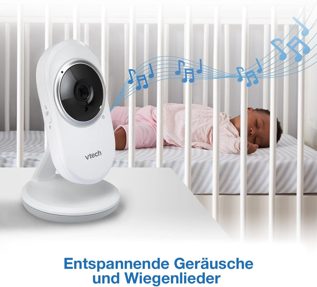 VTech Babyphone mit 2,4-Zoll-Display, Nachtsicht, Zwei-Wege-Kommunikation, Temperatursensor, Geräusc