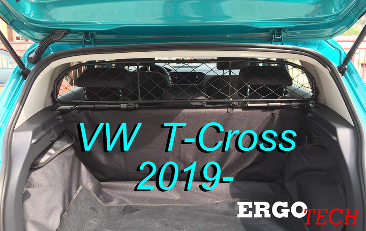 ERGOTECH Trennnetz Trenngitter Hundegitter für Volkswagen T-Cross, RDA65-HXXS16, für Hunde und Gepäc