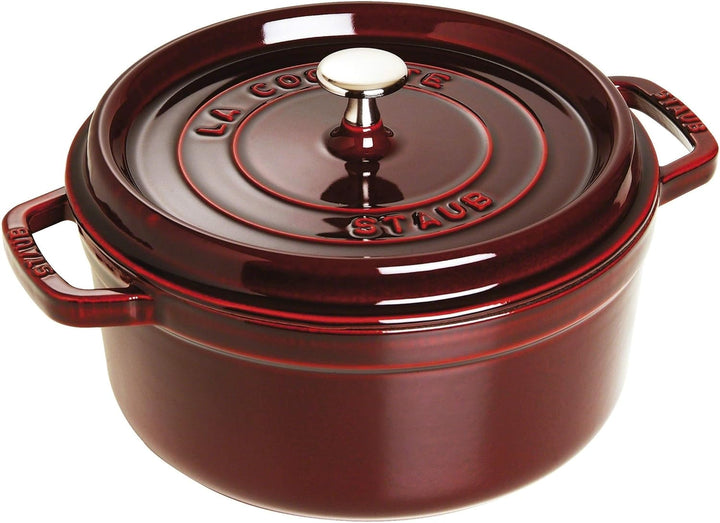 STAUB Gusseisen Bräter/Cocotte, mit Dämpfeinsatz, Rund 26 cm, 5,2 L, Aromaregen Funktion, Für alle H