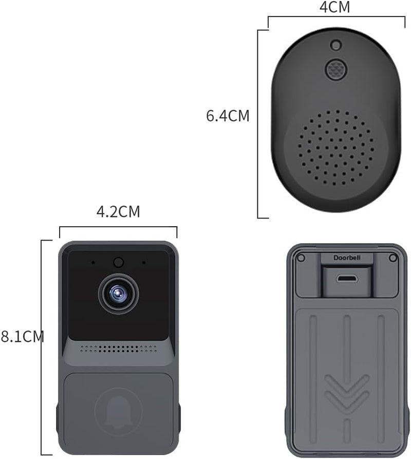 Frunimall Türklingel mit Kamera,Video Türklingel mit Cloud-Speicher, Funkklingel mit Nachtsicht,WLAN