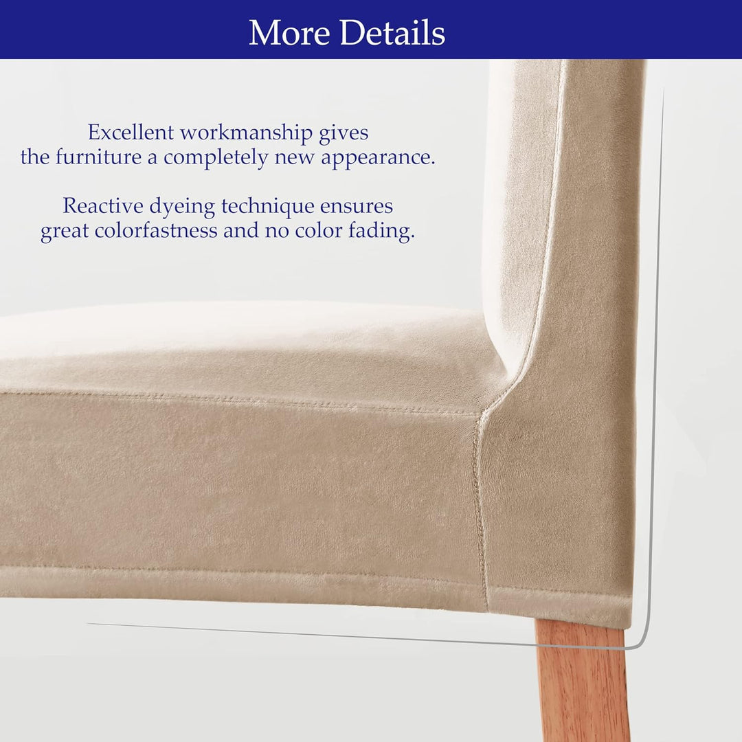Morwealth 4er 6er Set Stuhlhussen, Stuhlbezug für Esszimmer Waschbar Samt Stretch Stuhl hussen Unive