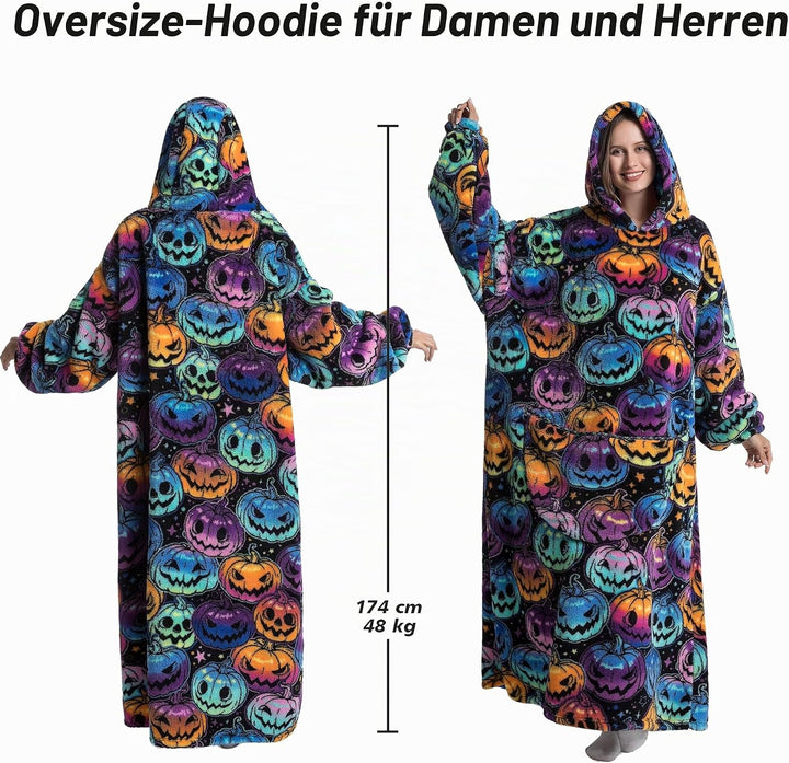 Yzehomijia Lange Hoodie Decke mit Ärmeln für Damen &amp; Erwachsene - Kuscheldecke mit Ärmeln - Weiche &amp;