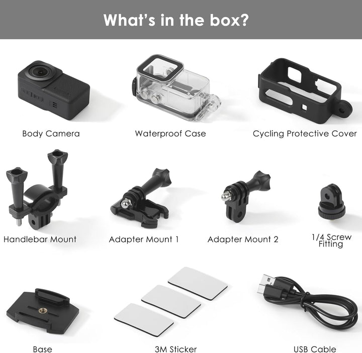 ydi wasserdichte Action Cam 5K/30 FPS, EIS Daumen Unterwasser Actionkamera 30M mit 1,3-Zoll Touchscr