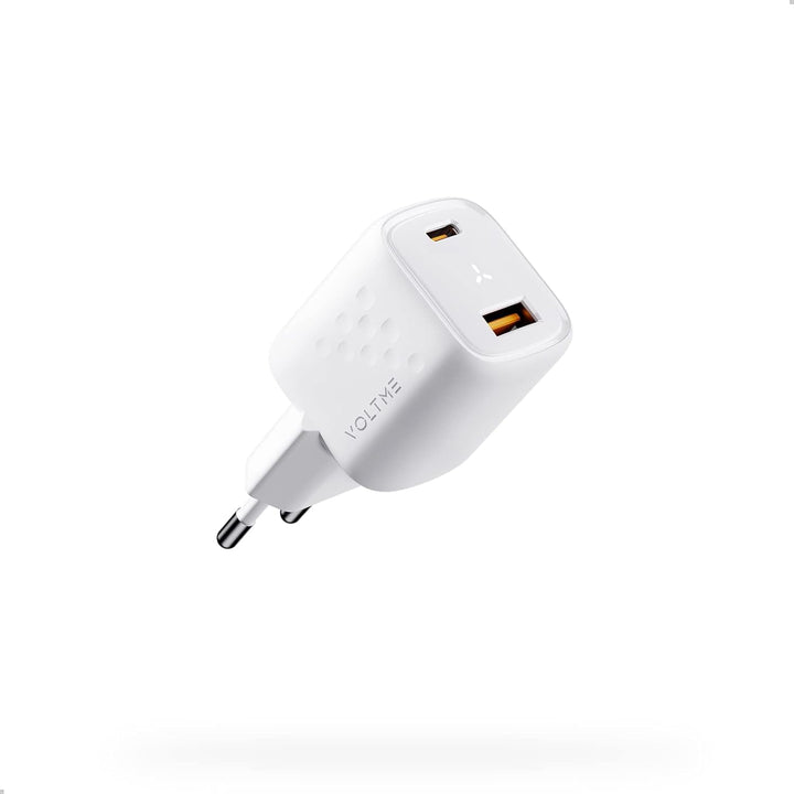 VOLTME 30W USB C Ladegerät 2-Port Ladestecker Schnellladegerät Weiss Dual-Port USB C PD 3.0 & QC 3.0